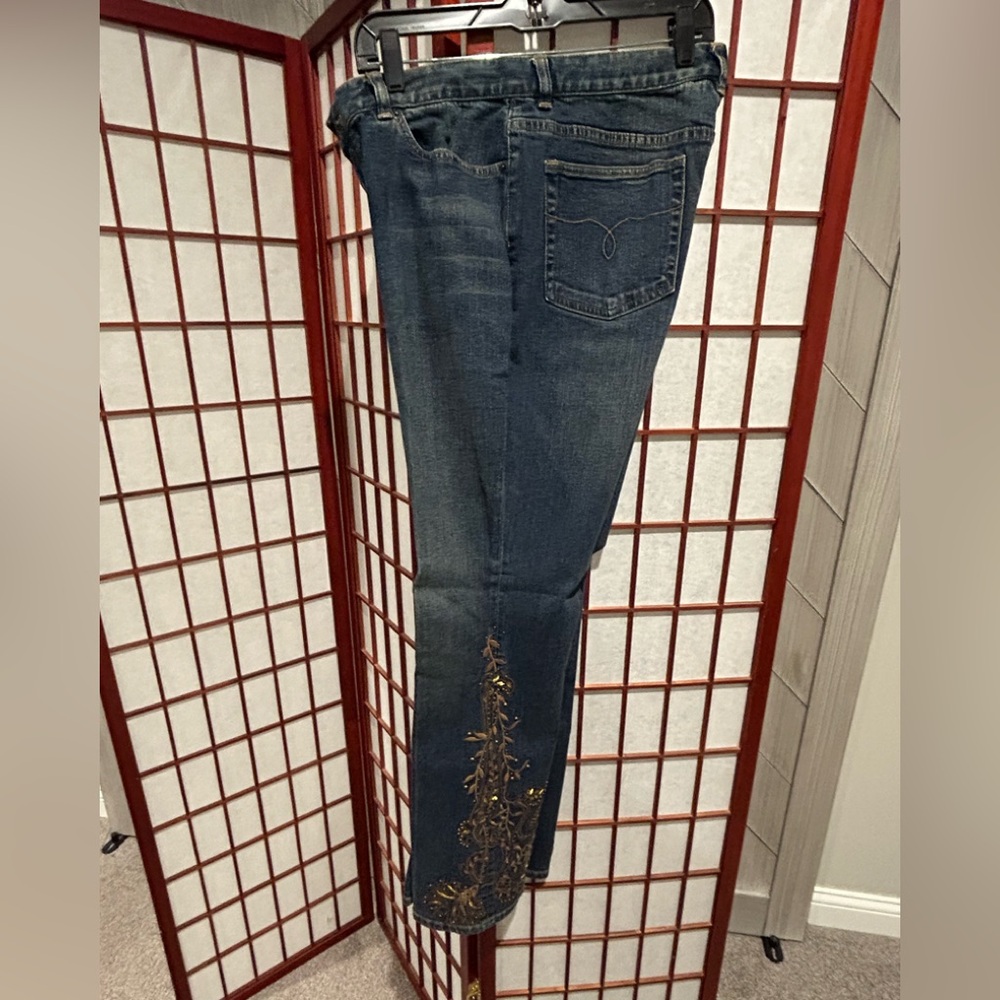 Ralph Lauren Premium  bootcut Embroidered Blue Jeans -12